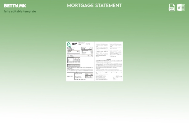 модерен стил Таџикистан Алиф банка изјава за хипотека во шаблон формати Word и P